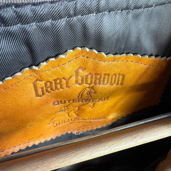 Vintage 1970s Leather Coat 42 Large Brown Gary Gordon Removable Lining Men's - Picture 3 of 6